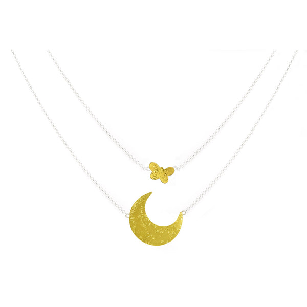 Big Moon Necklace: Gold and Silver Necklace