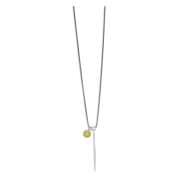 Beam of Light Silver and Gold Necklace with Diamond