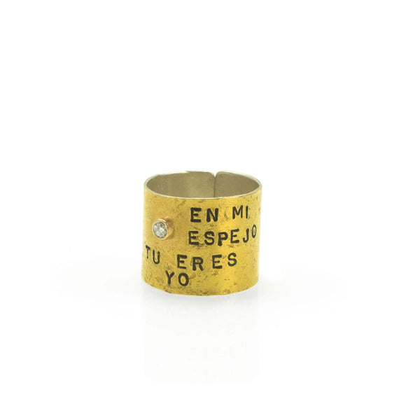 Golden Promise Ring with diamond and text