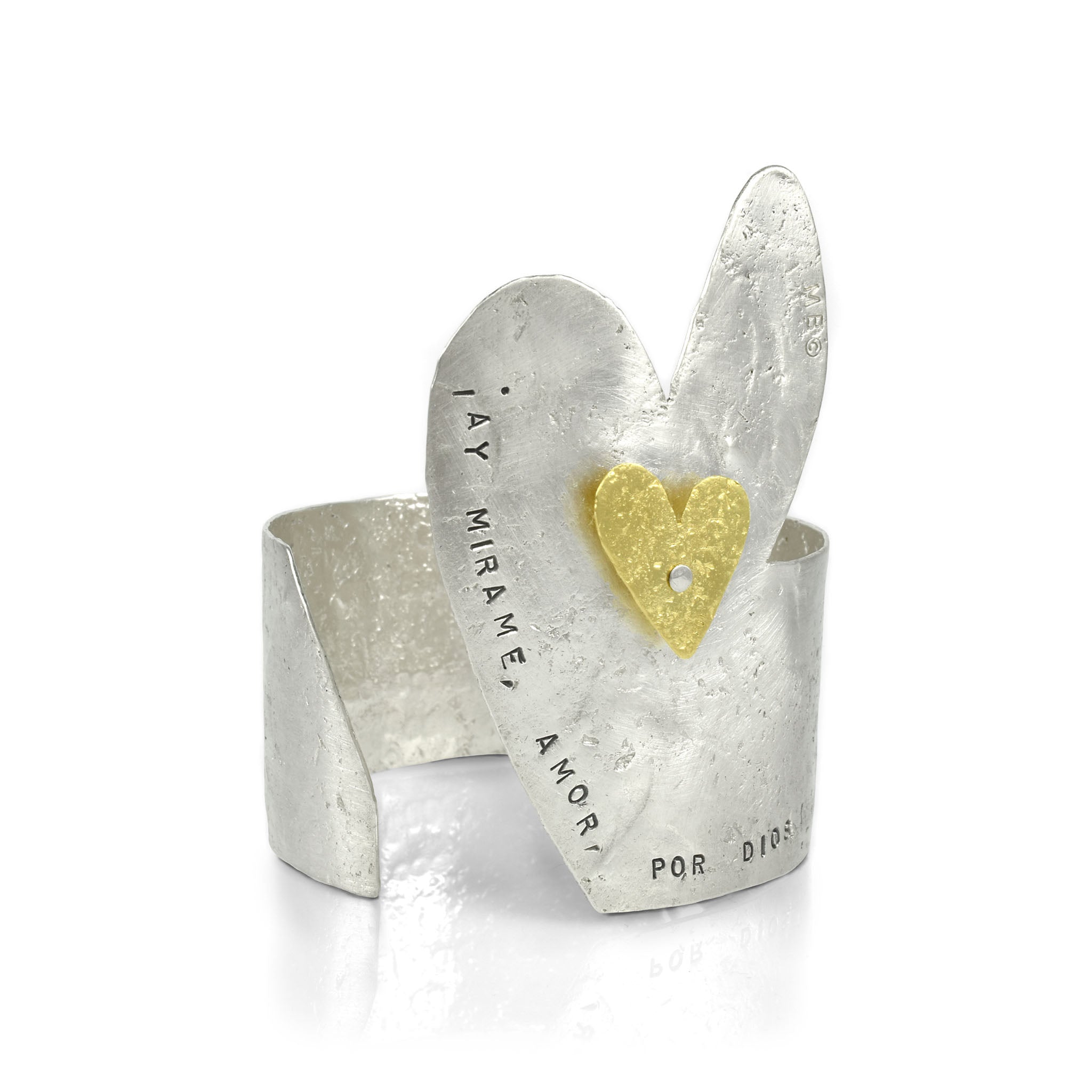 disentangled heart cuff - letters from the heart collection by maria blondet jewelry
