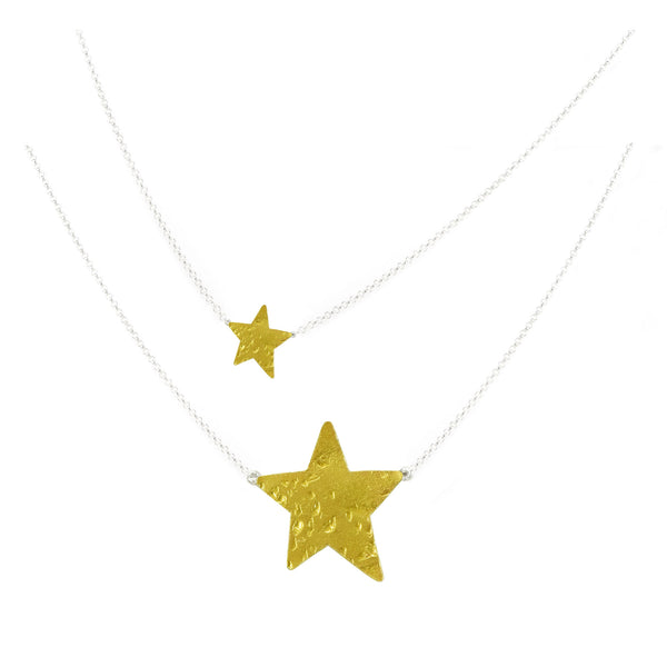 Mini Star: 22K and Silver Mini Necklace