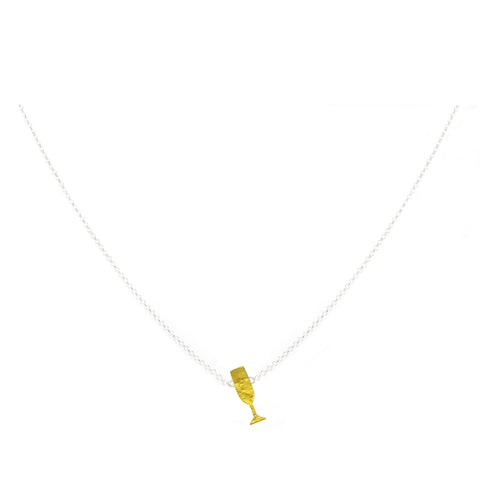 mini gold champagne flute necklace by maria blondet