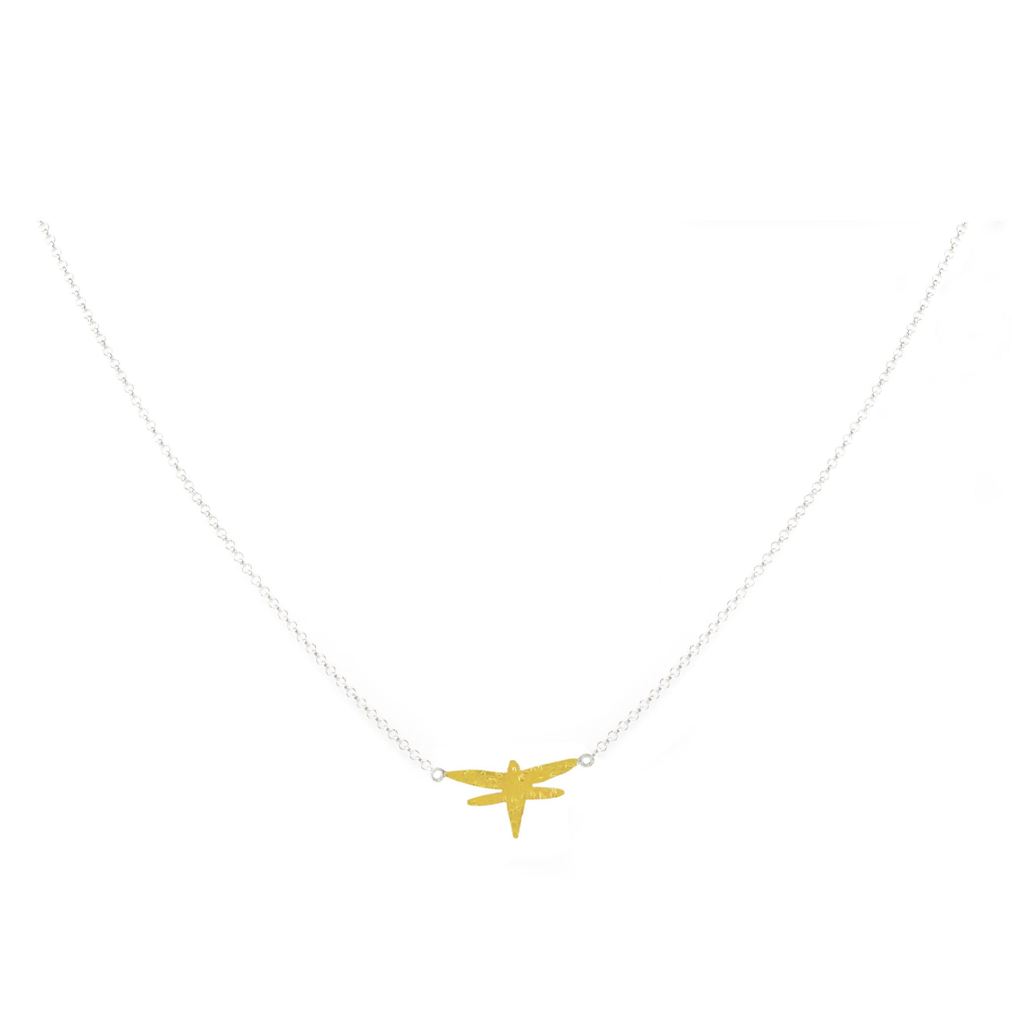 mini gold dragonfly necklace by maria blondet