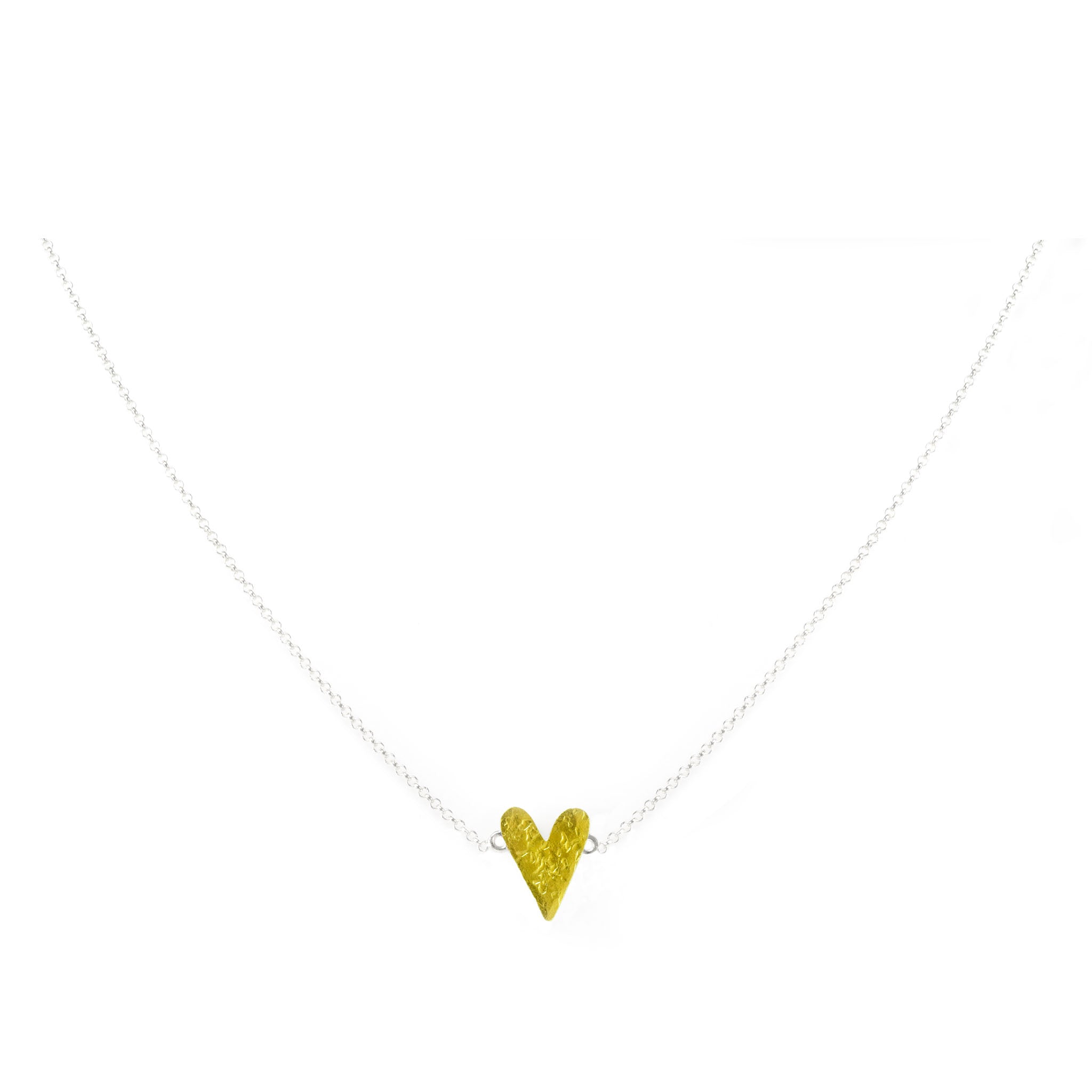 mini gold heart necklace by maria blondet