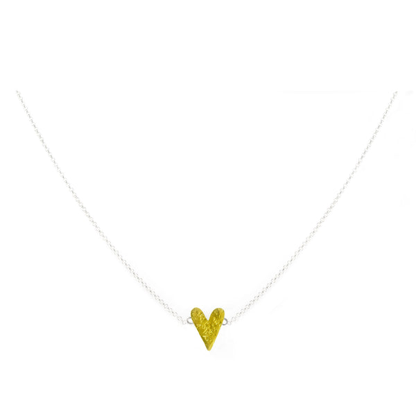 mini gold heart necklace by maria blondet