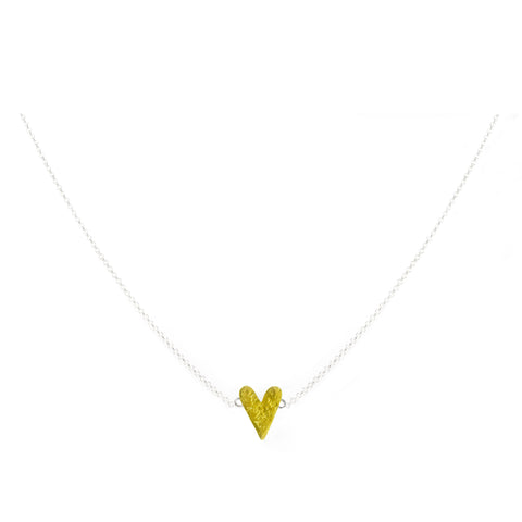 mini gold heart necklace by maria blondet