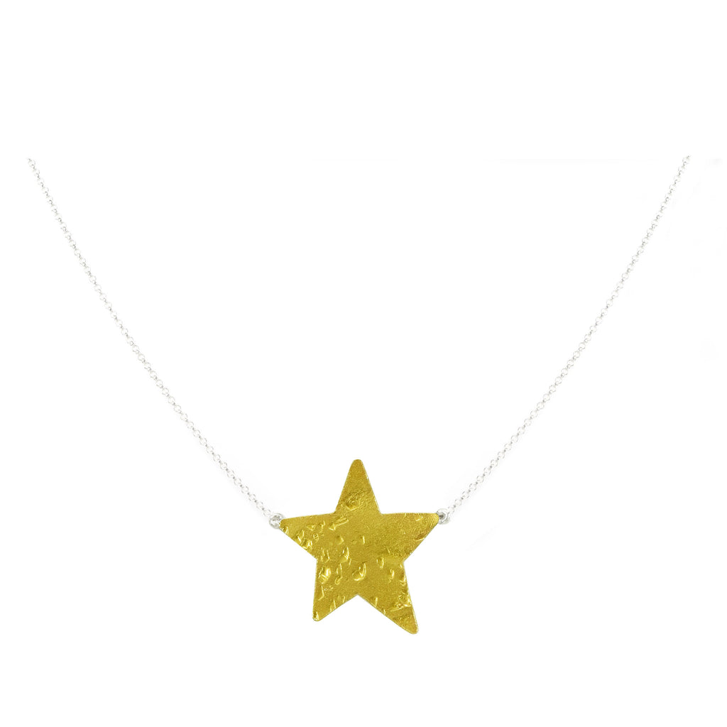 22K Gold and silver necklace, Big Star