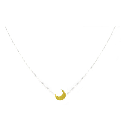 Mini Moon: 22K Gold and Silver Mini Necklace